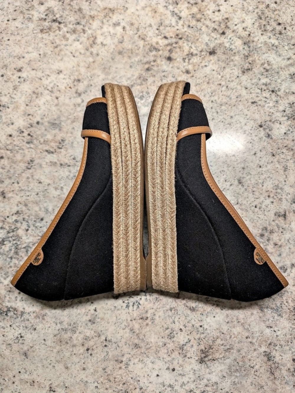 Tory Burch Majorca Espadrille Wedges in Black & Brown NWT - Picture 4 of 5